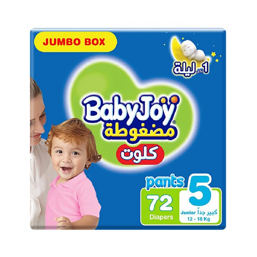 بيبي جوي حفاضات الأطفال كلوت رقم 5 كبير جدا 12-18 كيلو 72 حفاض صندوق