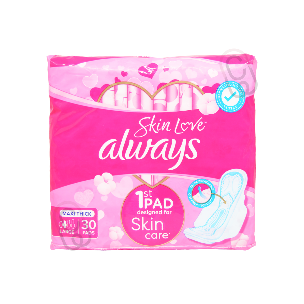 Always Maxi Thick Pads Wings Large 30 Pads Pink