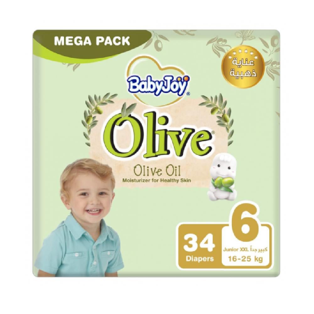 BABYJOY GOLDEN CARE BABY DIAPER WITH OLIVE OIL MOISTURIZER FOR HEALTHY SKIN JUNIOR XXL 16-25KG 34 DIAPER