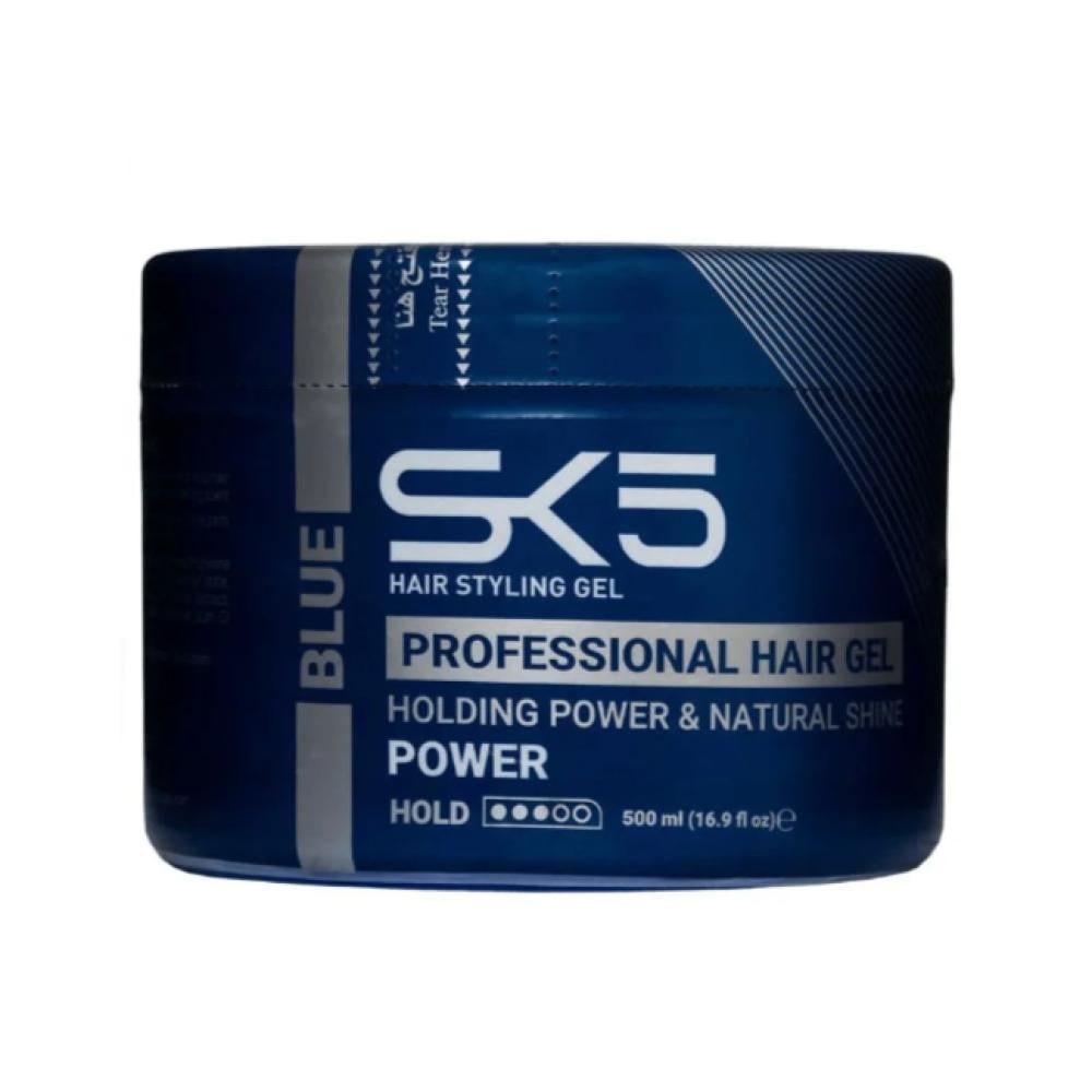 SK5 PROFESSIONAL HAIR STYLING GEL HOLDING POWER AND NATURAL SHINE BLUE 500ML