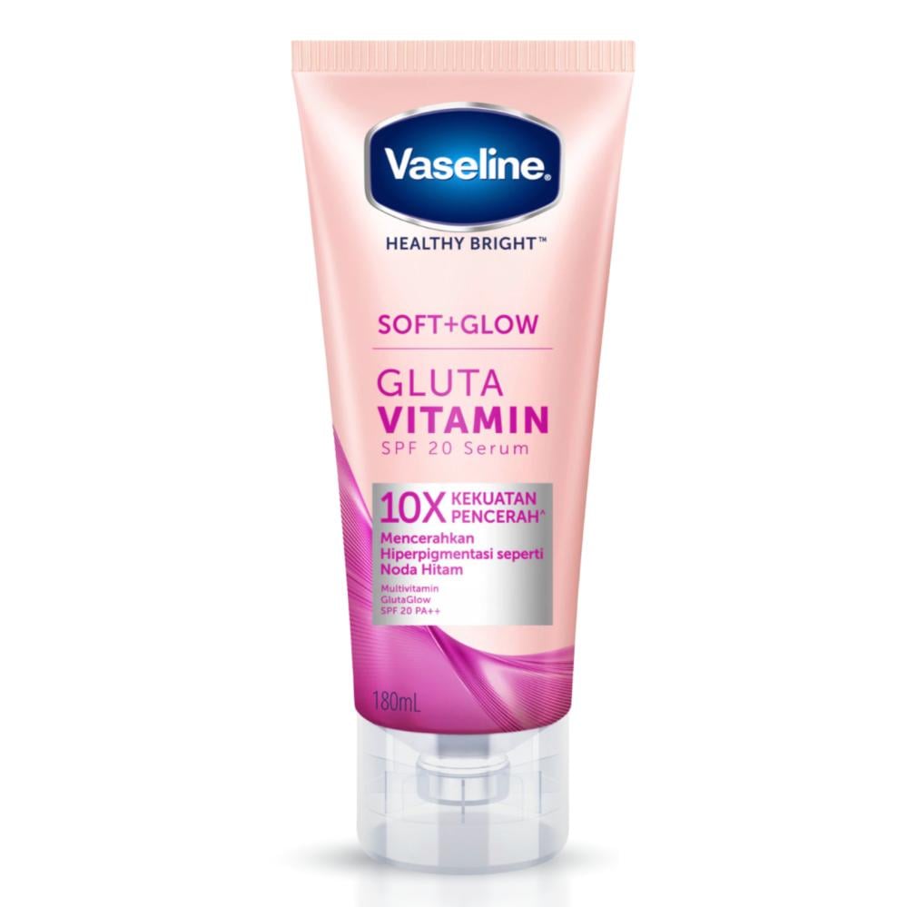 فازلين هيلثي برايت سوفت جلو جلوتا فيتامين SPF20 مع واقي شمس سيروم تفتيح فرط التصبغ و البقع الداكنة 180مل