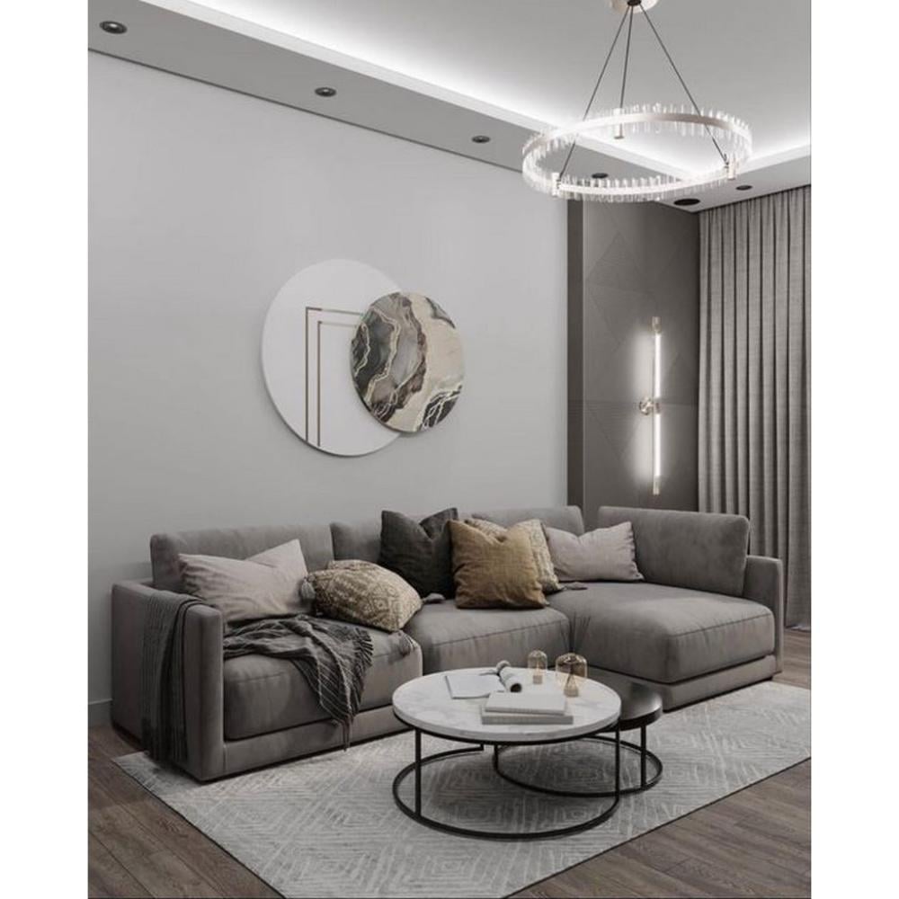 كنبة زاوية 300×160×88×85 سم - رمادي - SOFSTYLE213