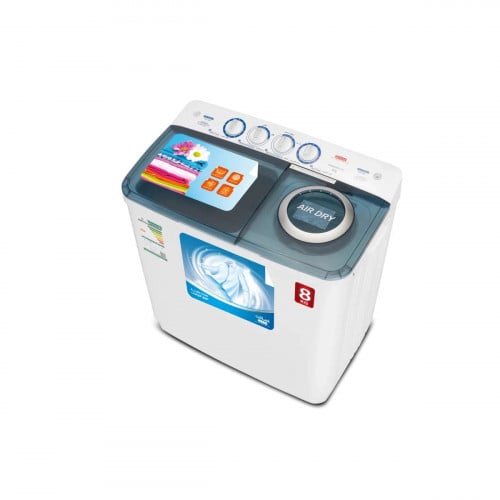 غساله هام حوضين 8 كيلو أبيض HWM8000-21N