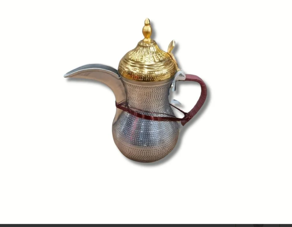 دلة حب الرمان غطا ذهبي صغير