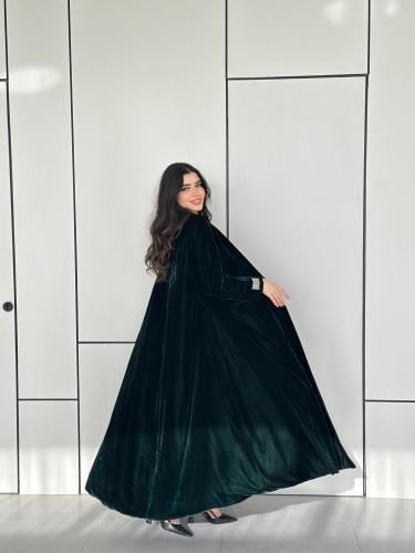 عباية مخمل زيتي