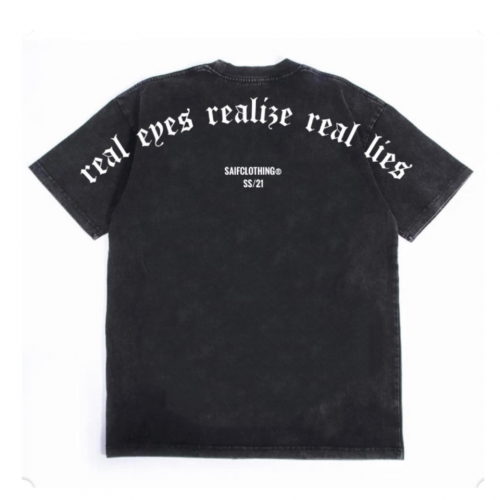 REAL EYES REALIZE REAL LIESE T-SHIRT / WASHED BLAC...