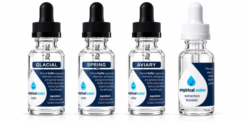 دليل Empirical Water Buffer: الفرق بين GLACIAL وSPRING وAVIARY وتأثيرها على مذاق القهوة