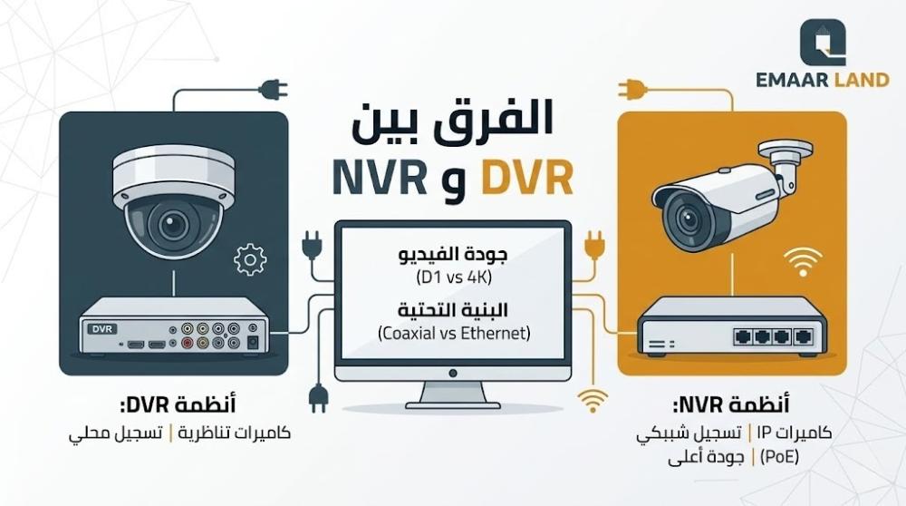 الفرق بين DVR و NVR: دليلك لاختيار نظام المراقبة المناسب