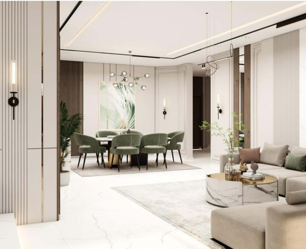 تكلفة التصميم الداخلي في جدة 2025 – تصميم داخلي لشقة حديثة مودرن