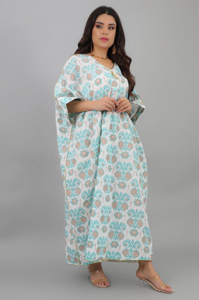 Butterfly design jalabiya with Tiffany prints المقاس:(Free Size)