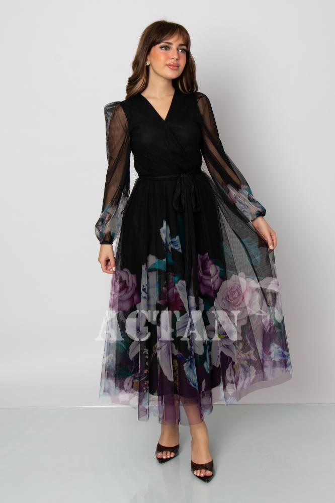 Floral midi dress المقاس:(XXL - 44)