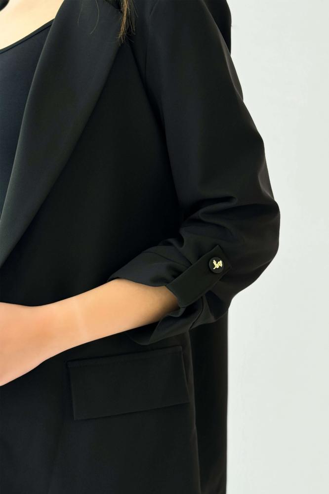Black lapel formal jacket المقاس:(M - 38)