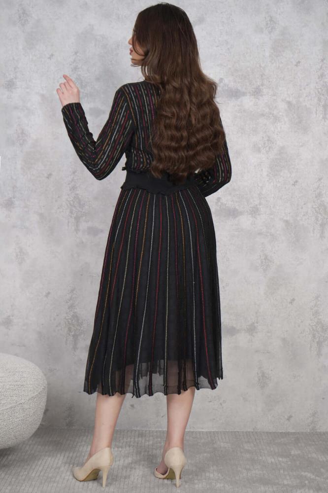striped midi dress المقاس:(L - 40)