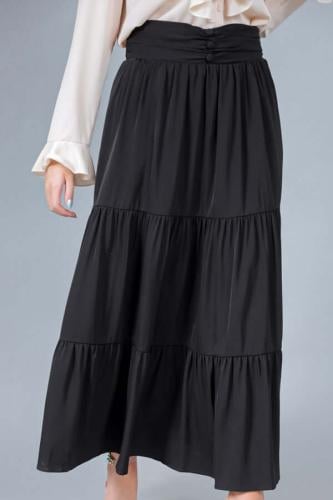 Plain pleated skirt المقاس:(L)