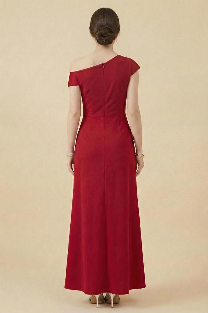 Burgundy sequined draped bodycon dress المقاس:(M - 38)