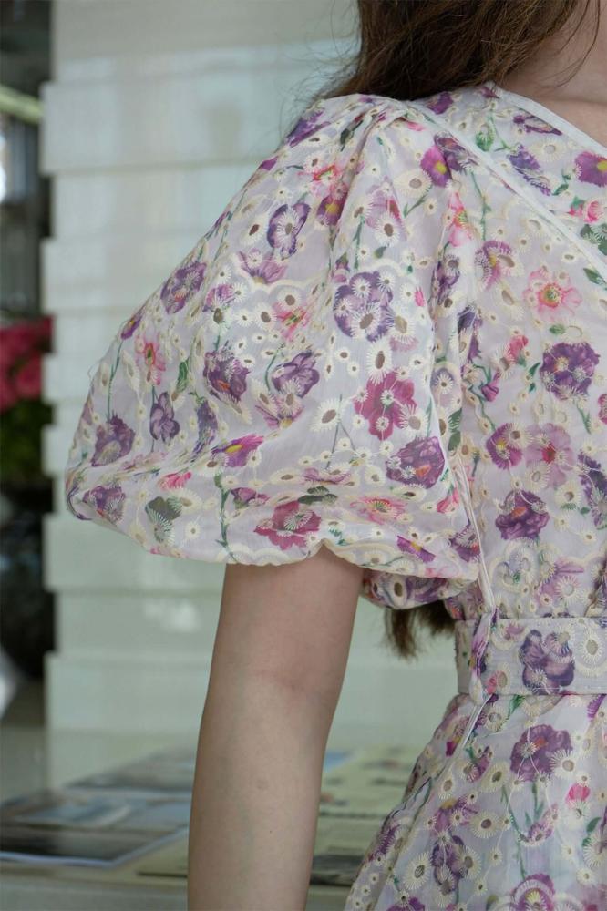 Floral print midi dress المقاس:(M - 38)