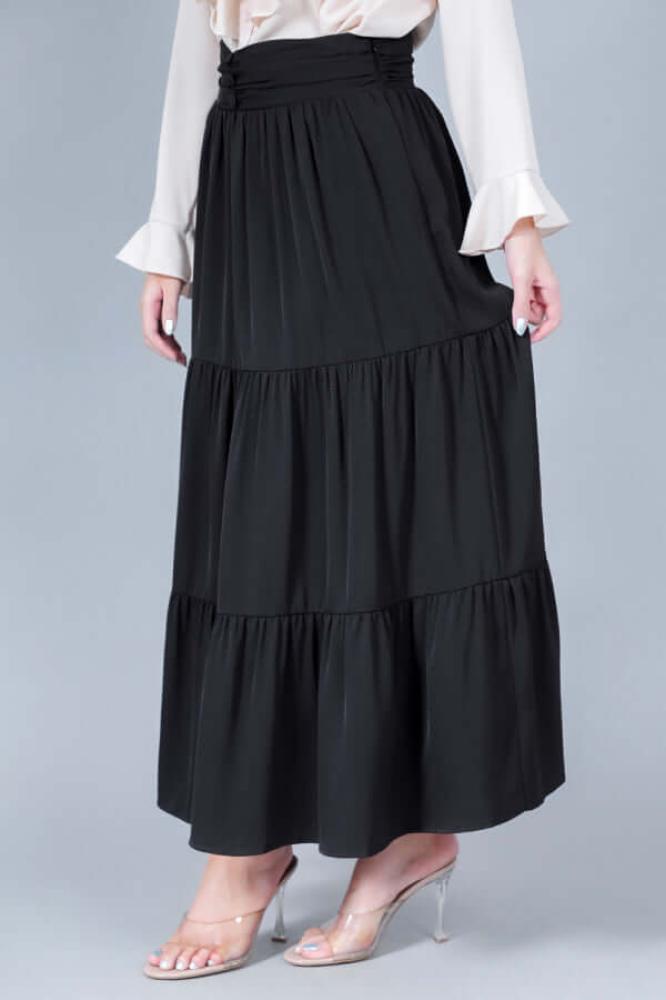 Plain pleated skirt المقاس:(L)