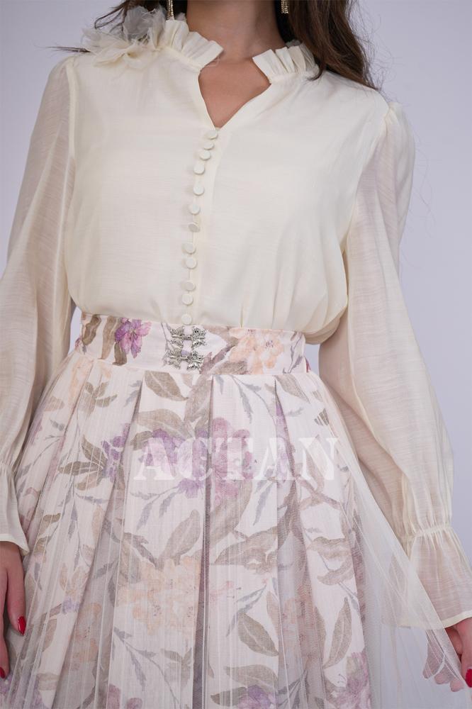 Floral skirt and blouse set المقاس:(L - 40)