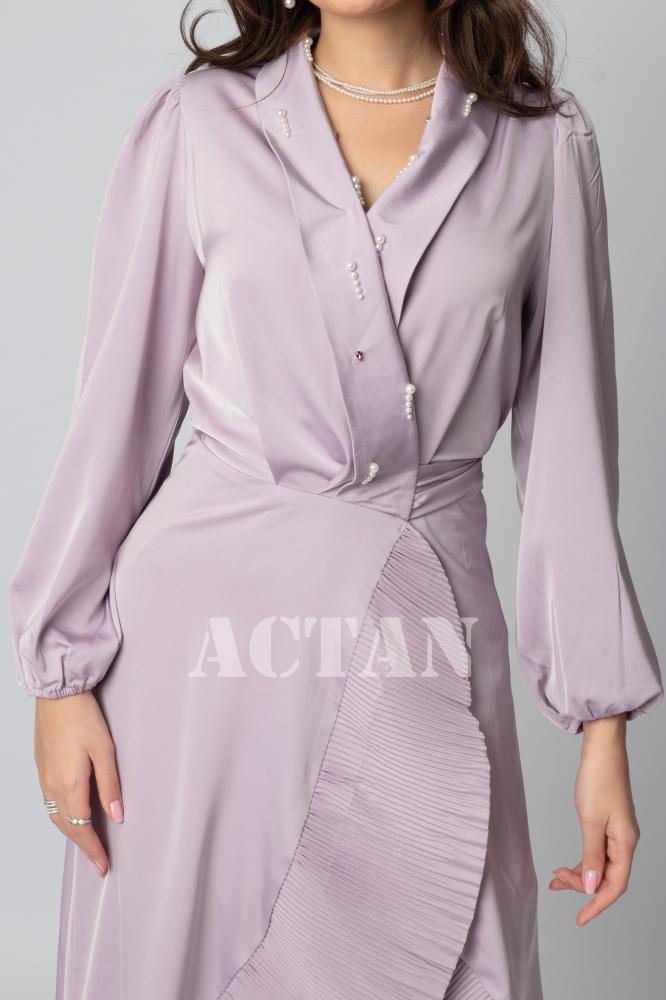 Pearl-embellished midi dress المقاس:(M - 38)