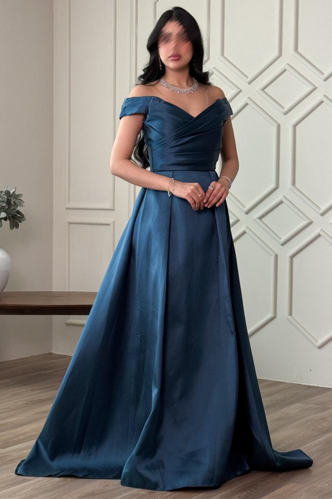 Women's turquoise evening dress المقاس:(L)