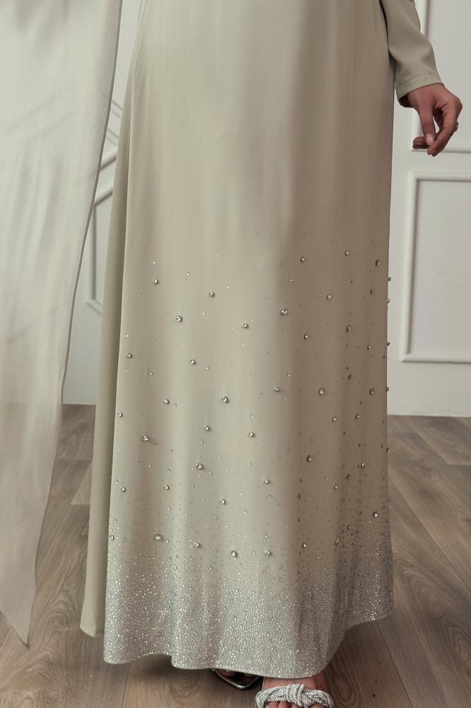 Tiffany Chiffon Draped Maxi Dress المقاس:(L - 40)