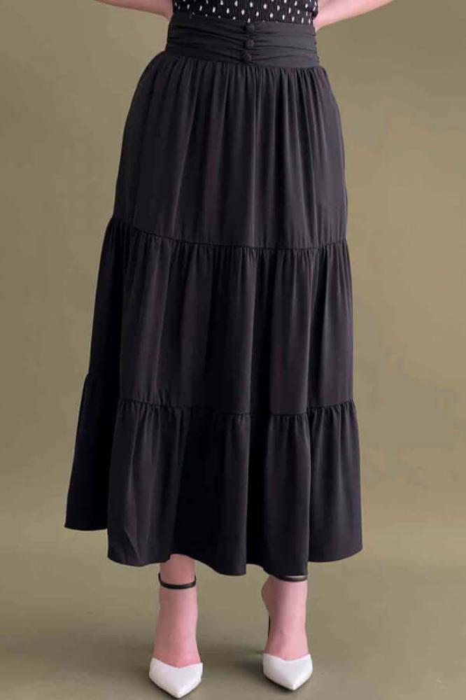 Plain pleated skirt المقاس:(L)