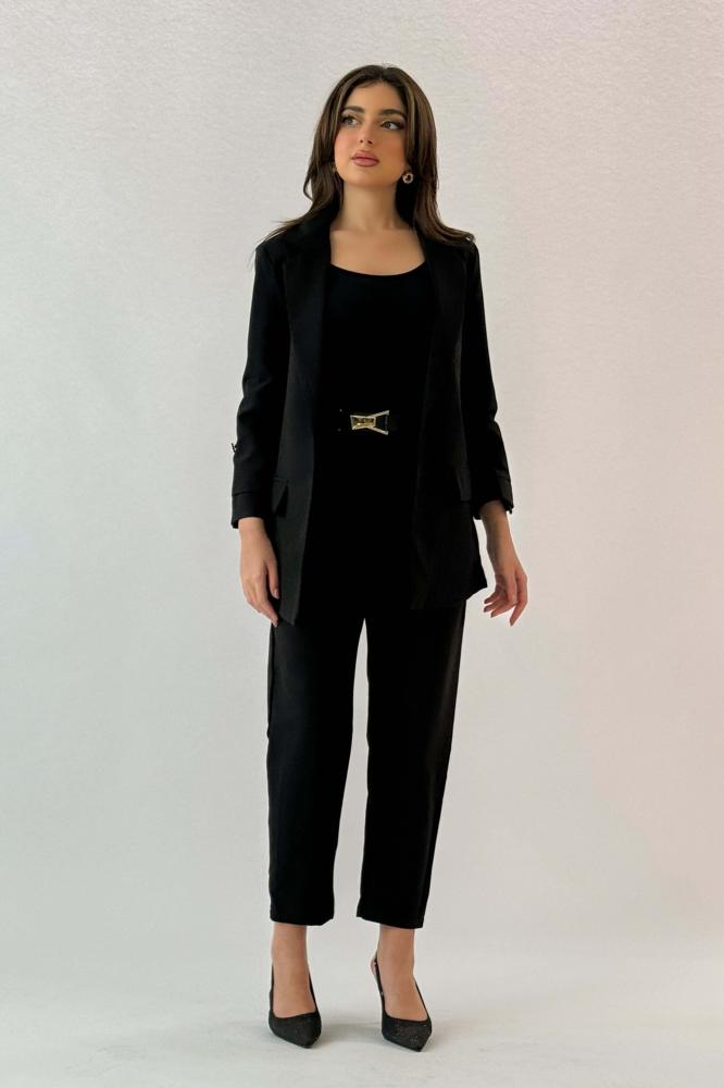 Black lapel formal jacket المقاس:(M - 38)