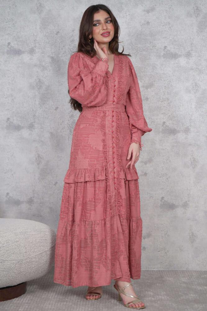 Elegant orange bodycon maxi dress المقاس:(L - 40)
