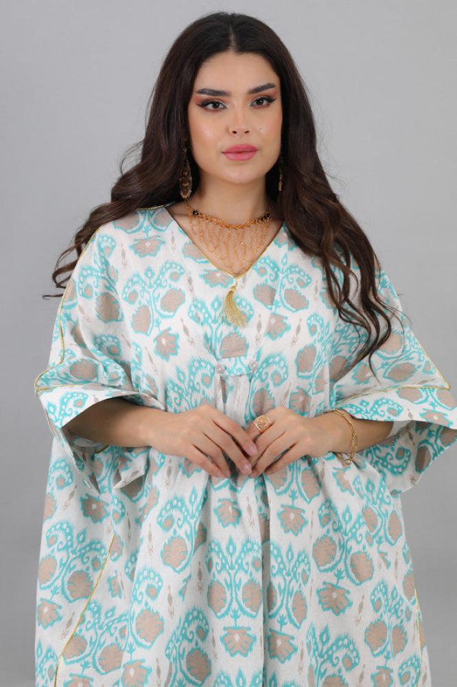 Butterfly design jalabiya with Tiffany prints المقاس:(Free Size)