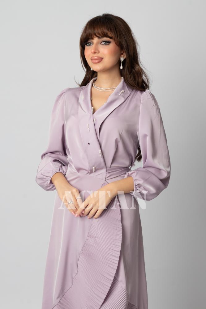 Pearl-embellished midi dress المقاس:(M - 38)