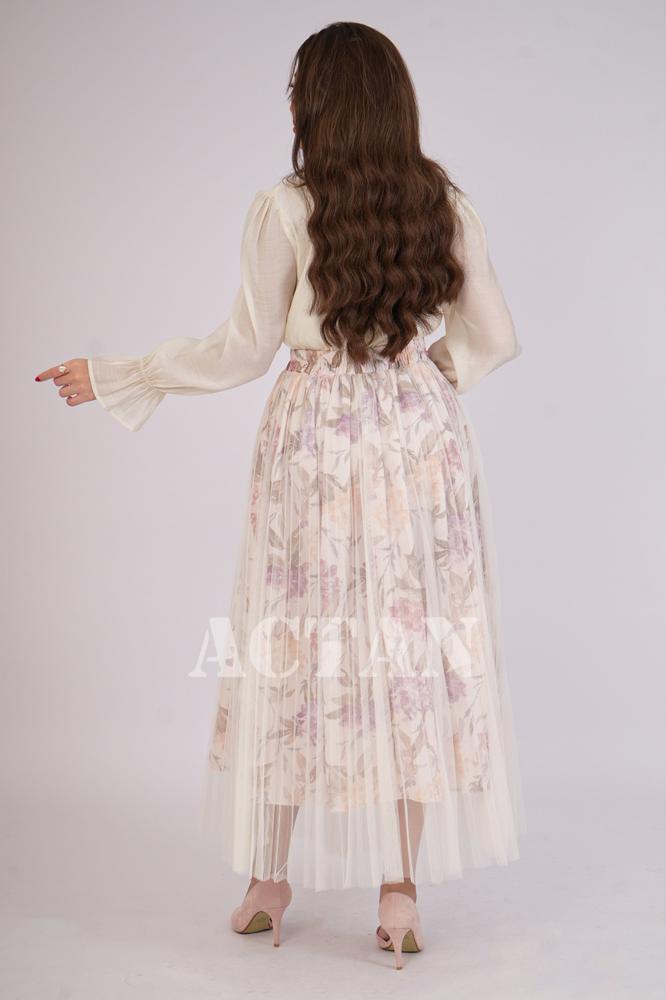 Floral skirt and blouse set المقاس:(L - 40)