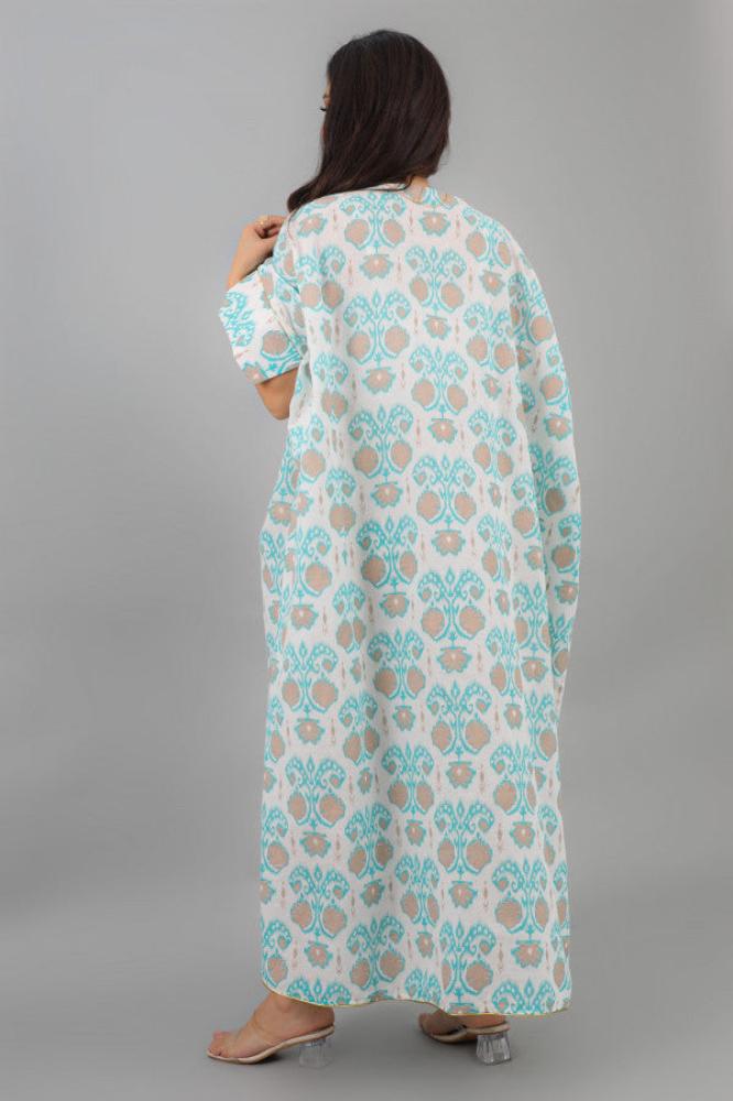 Butterfly design jalabiya with Tiffany prints المقاس:(Free Size)