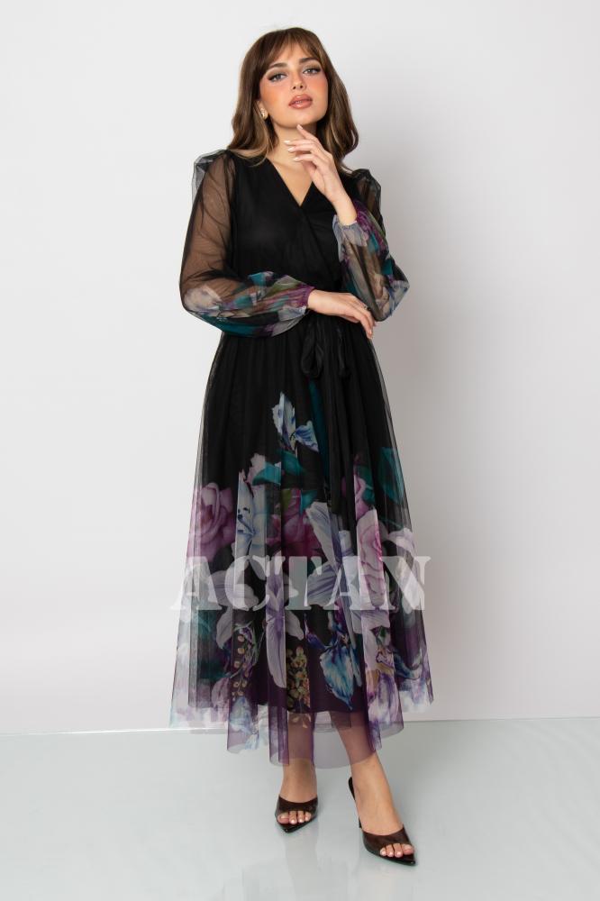 Floral midi dress المقاس:(XXL - 44)