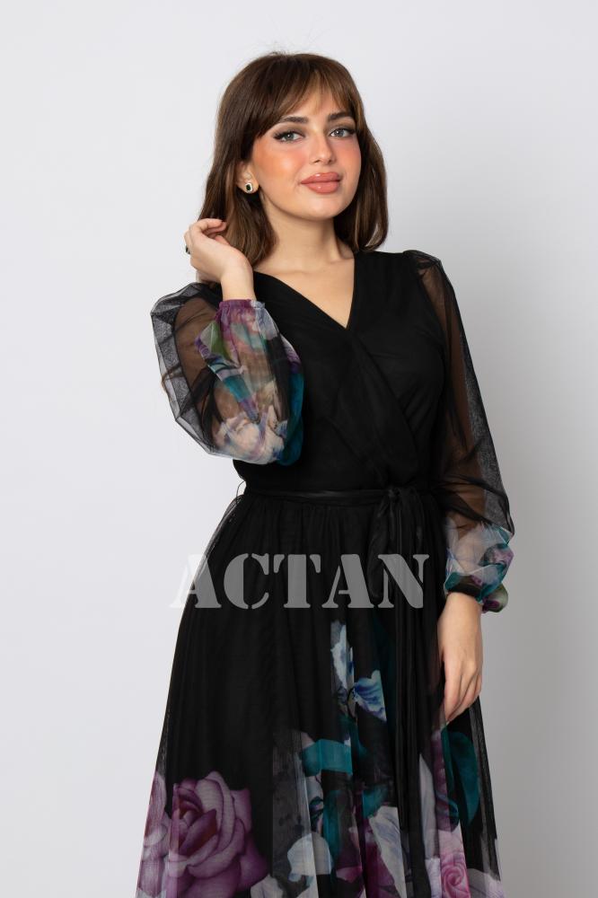 Floral midi dress المقاس:(XXL - 44)