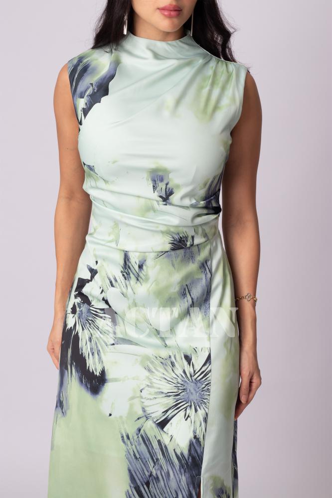 Floral print crepe maxi dress المقاس:(M - 38)