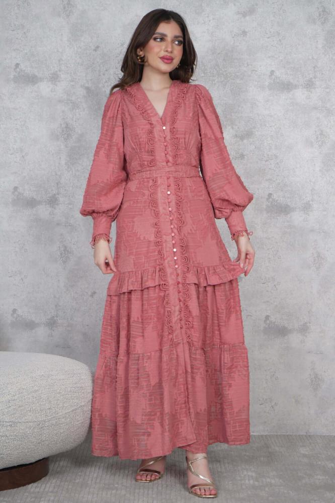 Elegant orange bodycon maxi dress المقاس:(L - 40)