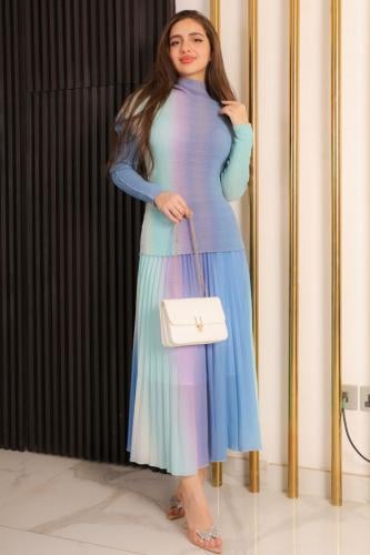 Two-piece spring set, skirt and blouse in different colors المقاس:(M - 38)