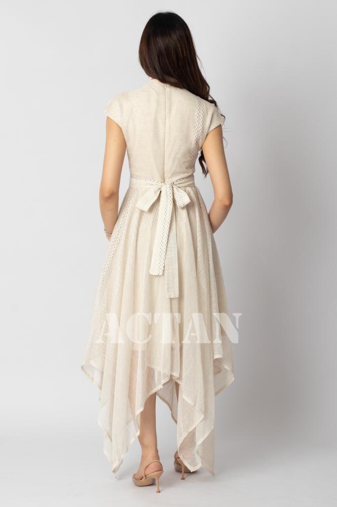 Asymmetrical jute dress المقاس:(S - 36)