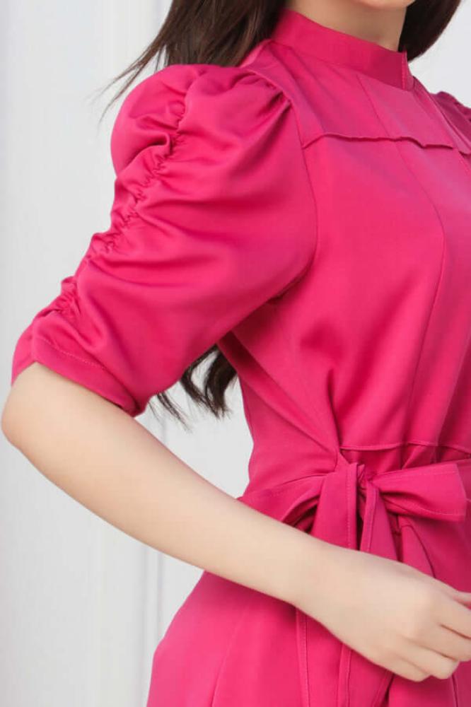 Fuchsia Wrap Dress with Tie المقاس:(S - 36)