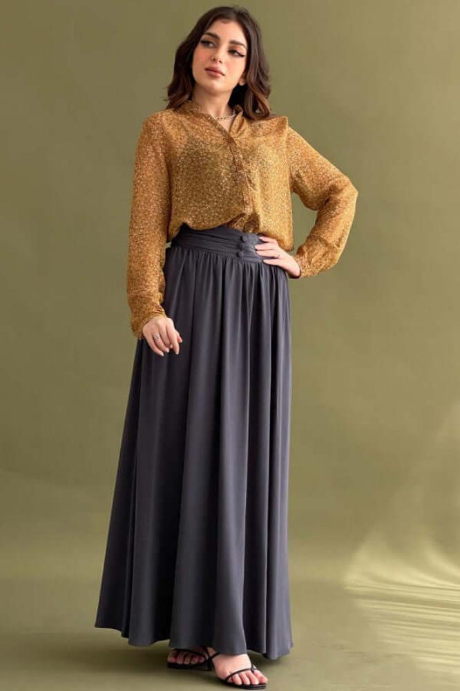 pleated skirt المقاس:(M)