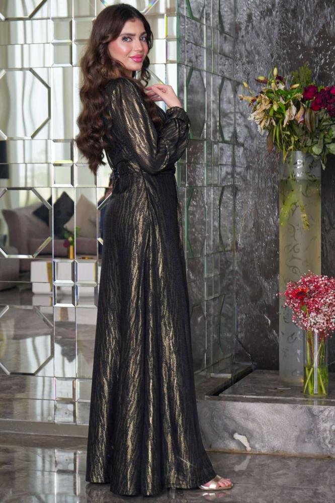 Zebra print maxi dress with embellished stones المقاس:(XXL - 44)