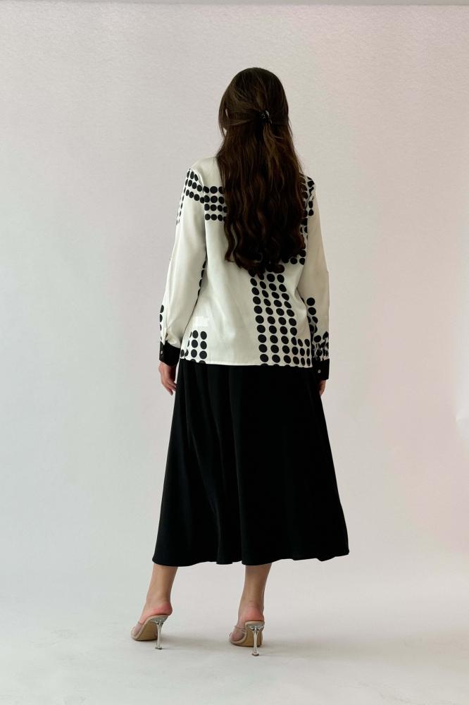 Polka Dot Turn-Down Collar Shirt المقاس:(S- 36)