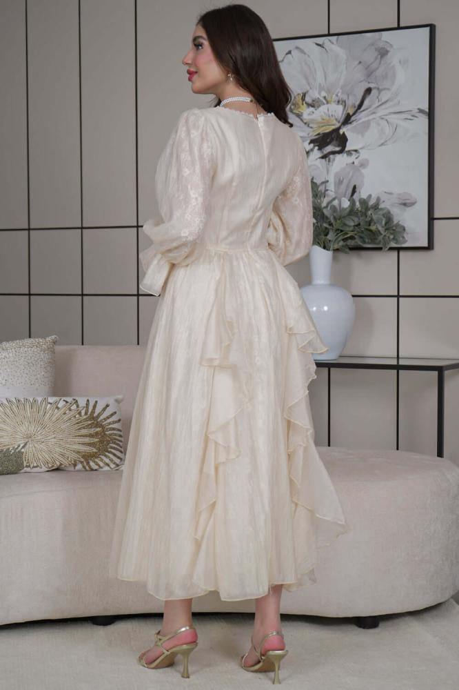 Organza dress lined with lace المقاس:(S - 36)