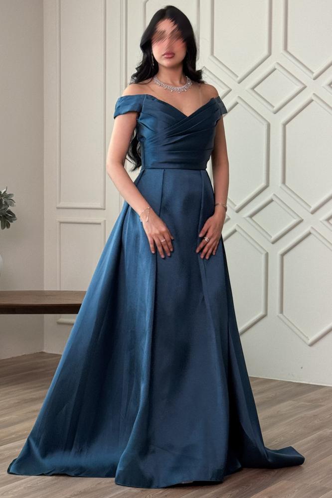 Women's turquoise evening dress المقاس:(L)