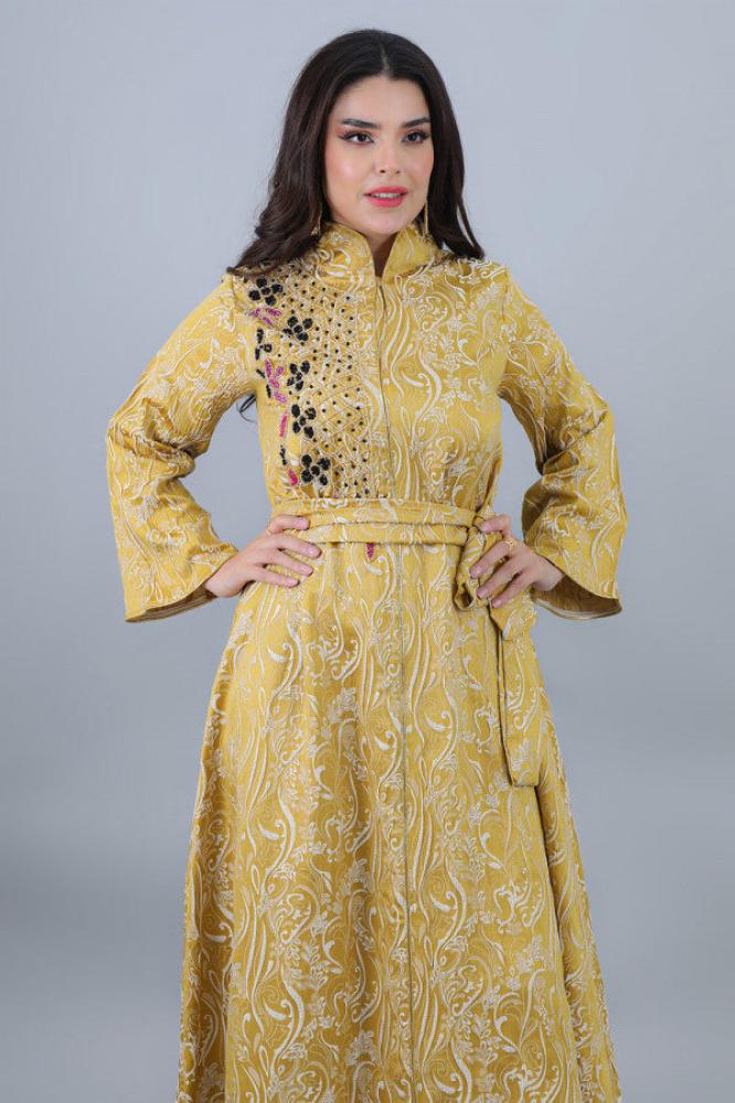 Embroidered jacquard jalabiya المقاس:(L)