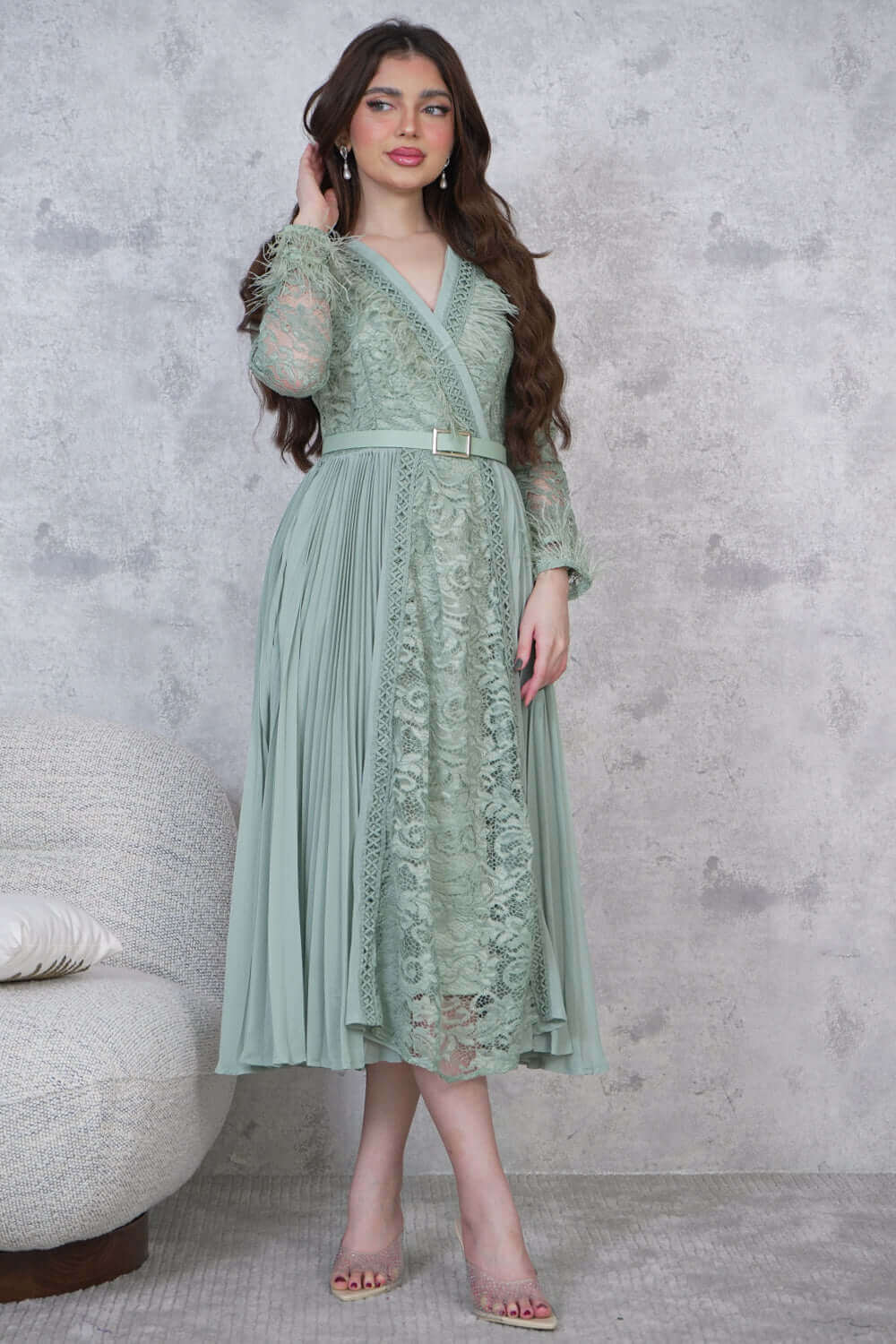 Tiffany Feather Midi Dress