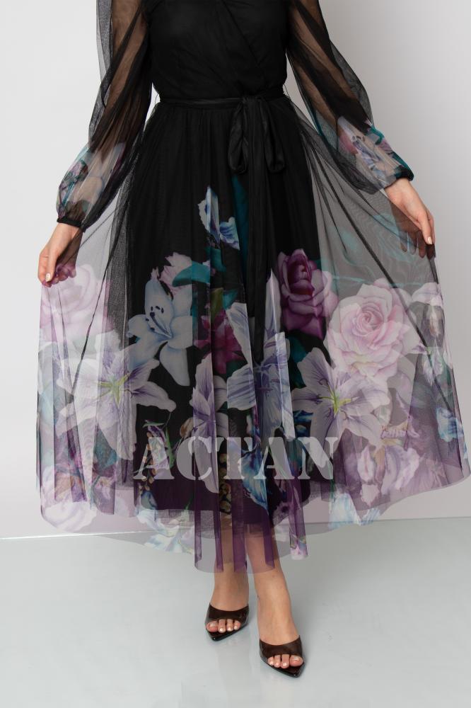 Floral midi dress المقاس:(XXL - 44)