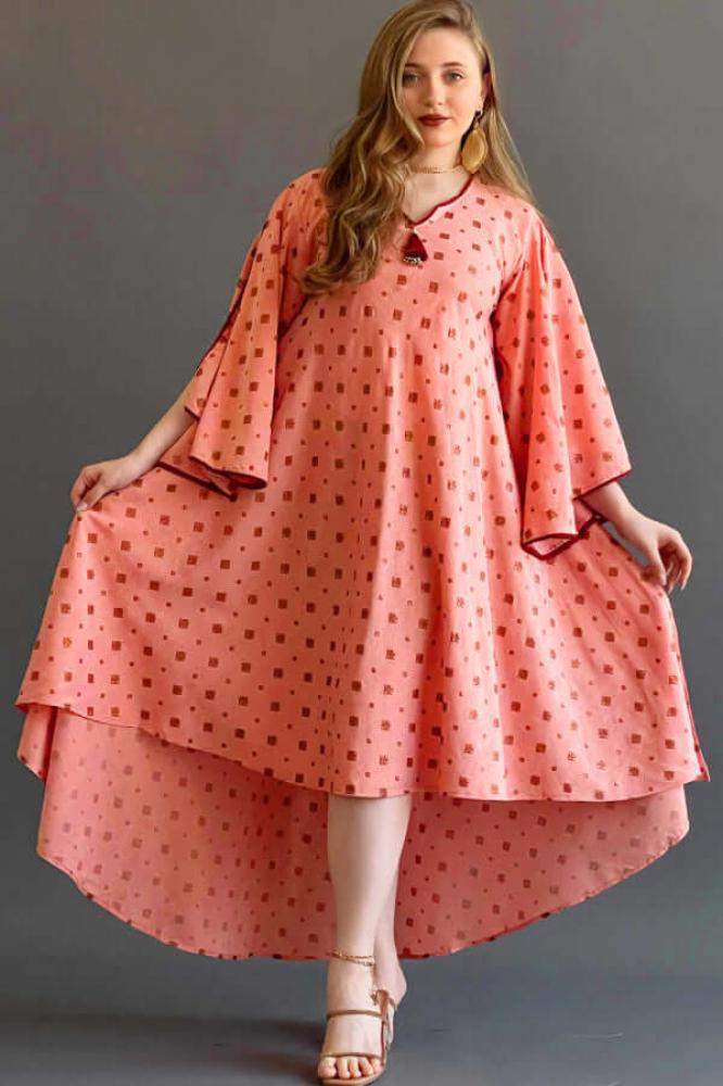 Women's fuchsia wide jalabiya المقاس:(L)