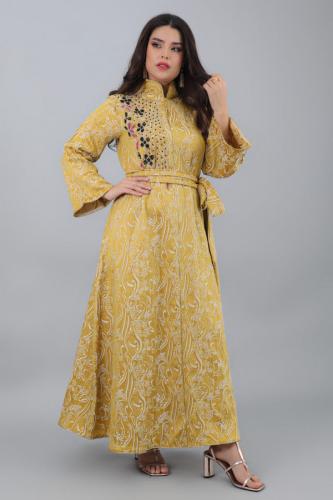 Embroidered jacquard jalabiya المقاس:(L)