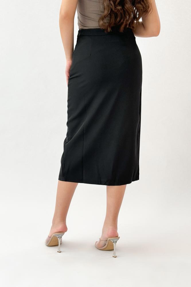 Bazarir Lulu midi skirt, black المقاس:(L)